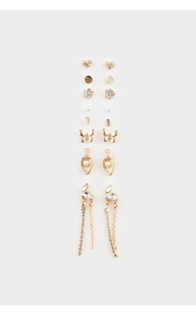 Kadın 8'li Gold Küpe