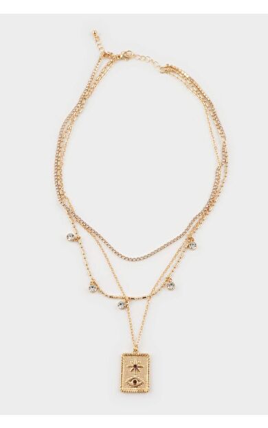 Kadın Madalyon Gold Kolya