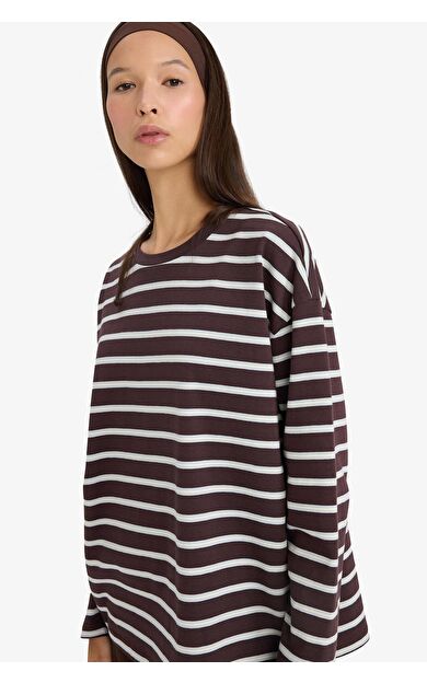 DeFacto Loose Fit Bisiklet Yaka Sweatshirt