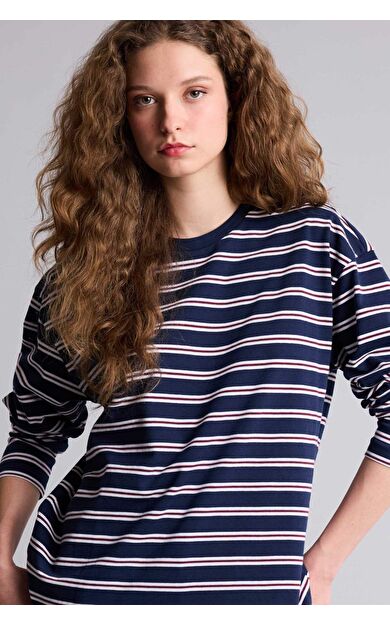 DeFacto Loose Fıt Bisiklet Yaka Sweatshirt