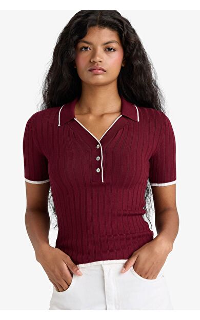 DeFacto Fitted Polo Yaka Triko Kazak