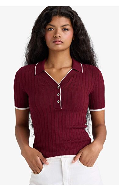 DeFacto Fitted Polo Yaka Triko Kazak