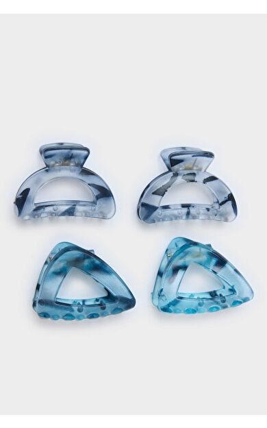 Kadın 4'lü Mavi Mandal Toka