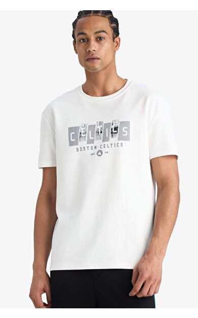 DeFactoFit NBA Boston Celtics Standart Fit Bisiklet Yaka Kısa Kollu Tişört
