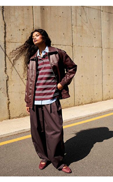 DeFacto Coool Baggy Fit Normal Bel Gabardin Pantolon F7809AX25AUBN596