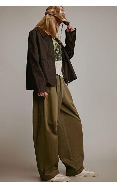 DeFacto Coool Baggy Fit Normal Bel Gabardin Pantolon F7809AX25AUKH202