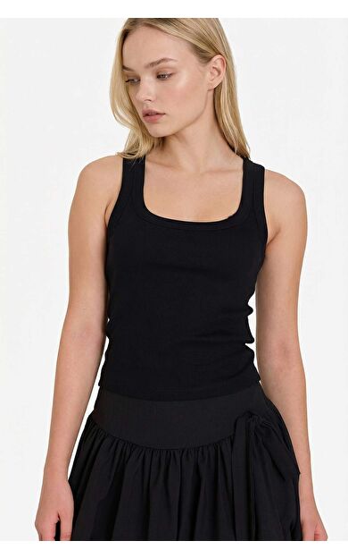 Fıtted U Yaka Fitilli Kaşkorse Atlet