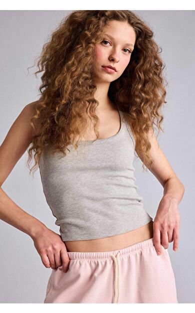 Fıtted U Yaka Fitilli Kaşkorse Atlet