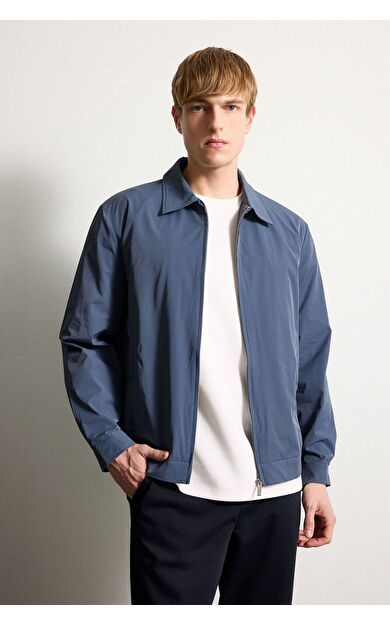 DeFacto Slim Fit Dar Kesim Polo Yaka Astarlı Fermuarlı Mont