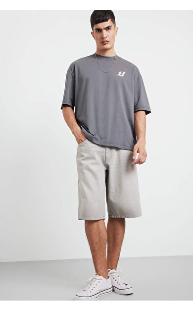 Baggy Fit Jean Bermuda Şort