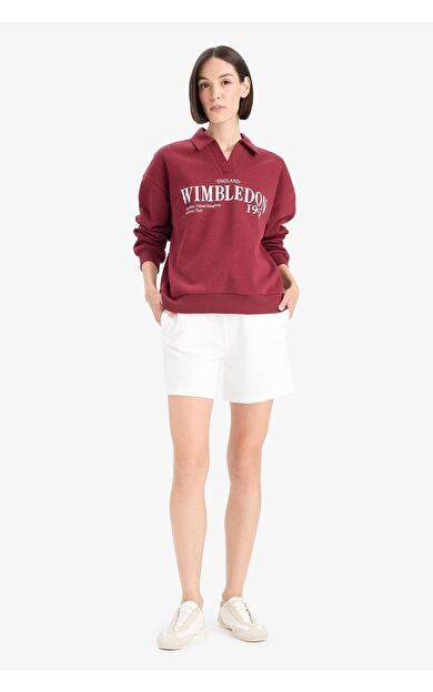 Beli Bağcıklı Basic Düz Bermuda Şort