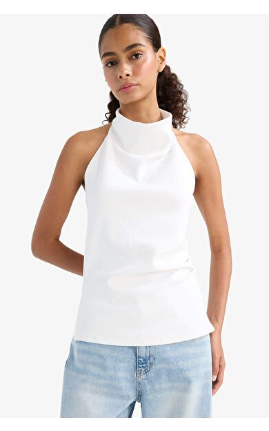 DeFacto Slim Fit Dar Kesim Halter Yaka Atlet F8007AX25AUER138