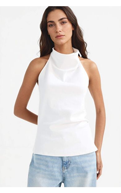 DeFacto Slim Fit Dar Kesim Halter Yaka Atlet F8007AX25AUER138