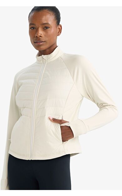 DeFacto Su İtici Slim Fit Dar Kesim Yarım Balıkçı Yaka Fermuarlı Mont