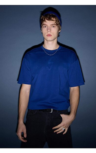 %100 Pamuk Boxy Fit Baskılı Tişört