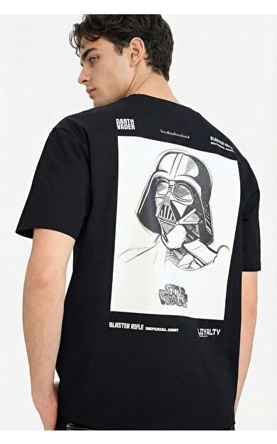 Star Wars Boxy Fit Bisiklet Yaka Sırt Baskılı Kısa Kollu Tişört