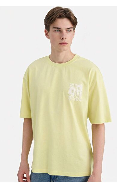 %100 Pamuk Boxy Fit Baskılı Tişört