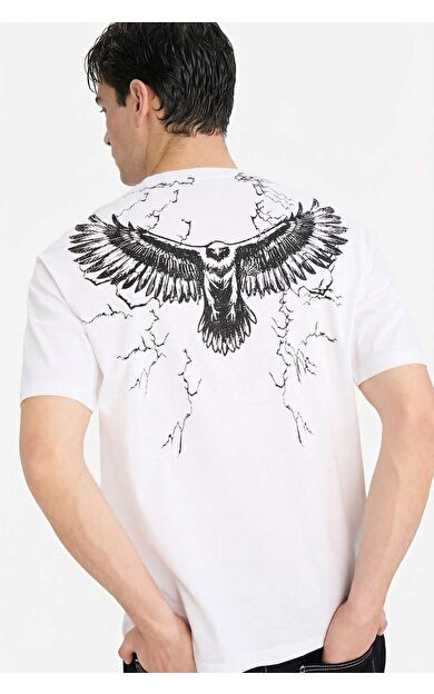 %100 Pamuk Boxy Fit Baskılı Tişört