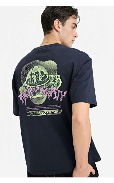 DeFacto Rıck and Morty Boxy Fıt Bisiklet Yaka Baskılı Kısa Kollu Tişört