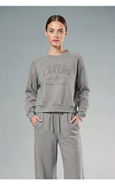 DeFacto NBA Los Angeles Lakers Bisiklet Yaka Sweatshirt