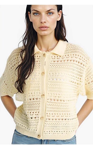 DeFacto Slim Fit Dar Kesim Polo Yaka Hırka