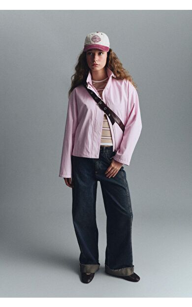 Barrel Fit Yüksek Bel Uzun Jean Yıkamalı Pantolon