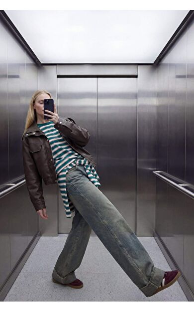 Barrel Fıt Yüksek Bel Jean Pantolon