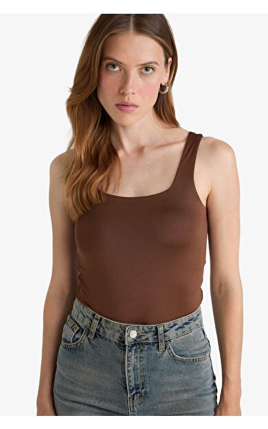 Kare Yaka Basic Düz Çıtçıtlı Body