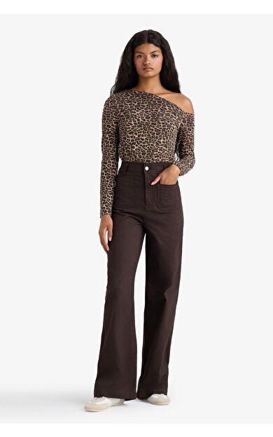 DeFacto Straight Fit Yamalı Cep Normal Bel Düz Paça Uzun Boy Gabardin Pantolon F8304AX25AUBN220