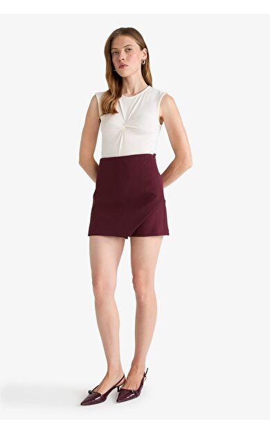 Yüksek Bel Düz Paça Şort