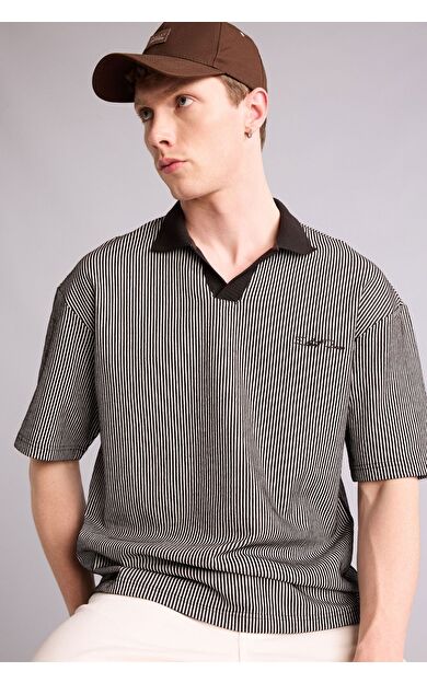 DeFacto Dokulu Boxy Fit Polo Tişört