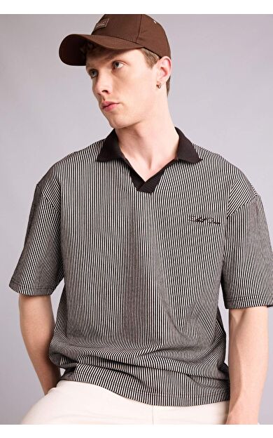 DeFacto Dokulu Boxy Fit Polo Tişört