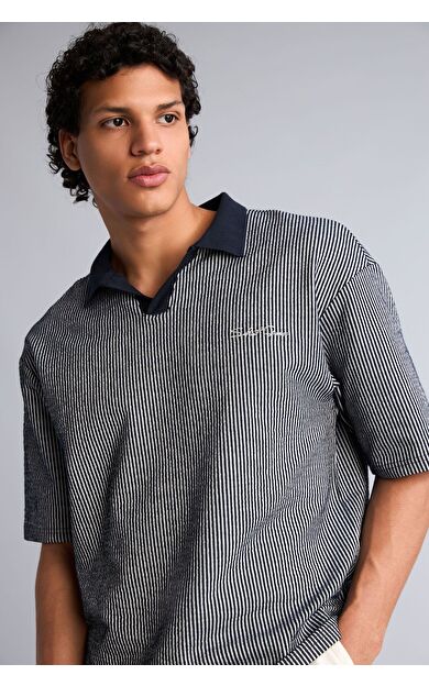 DeFacto Dokulu Boxy Fit Polo Tişört