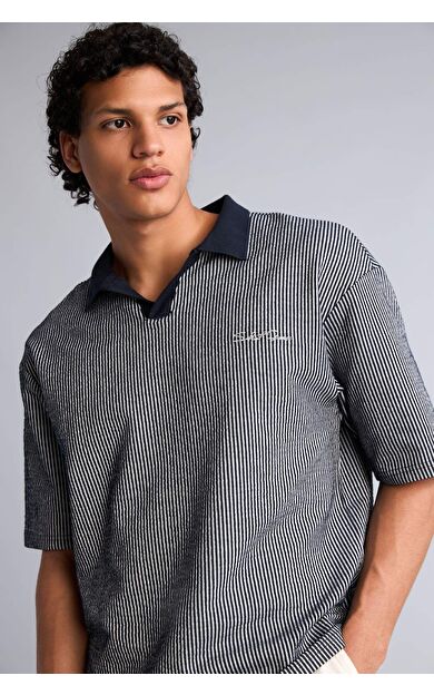 DeFacto Dokulu Boxy Fit Polo Tişört