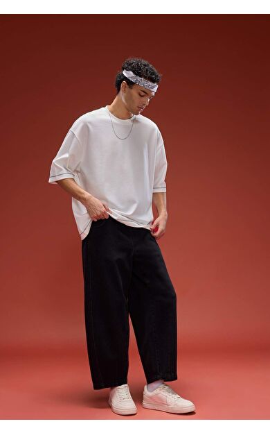 Barrel Fit Geniş Paça Jean Pantolon F8354AX25AUNM40