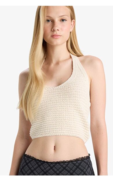 DeFacto Slim Fit Dar Kesim Halter Yaka Atlet F8367AX25HSER98