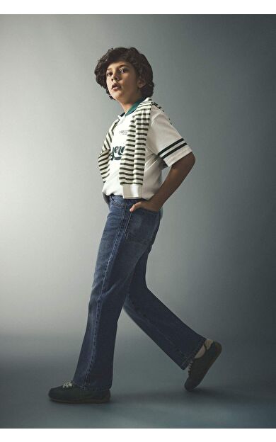 Wıde Leg Düz Paça Jean Pantolon Erkek Çocuk