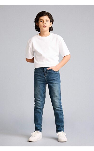 Slım Fıt Düz Paça Jean Pantolon Erkek Çocuk