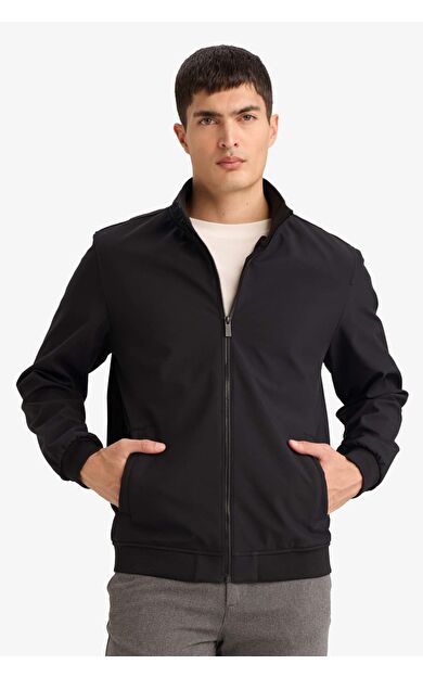 Regular Fıt Dik Yaka Fermuarlı Mont