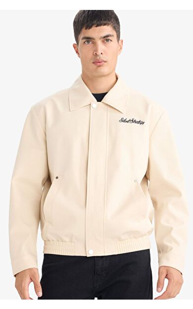 Oversıze Geniş Kalıp Polo Yaka Su Geçirmez Mont