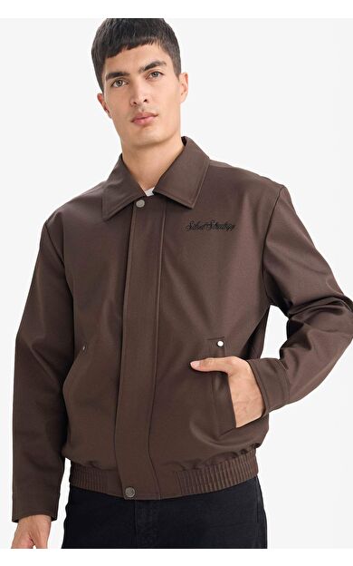 Oversıze Polo Yaka Su Geçirmez Mont