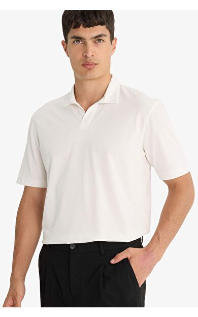 DeFacto Regular Fit Polo Yaka Kısa Kollu Tişört F8477AX25AUWT32