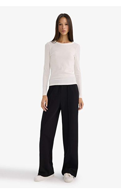 DeFacto Straight Fit Beli Lastikli Kalın Eşofman Altı