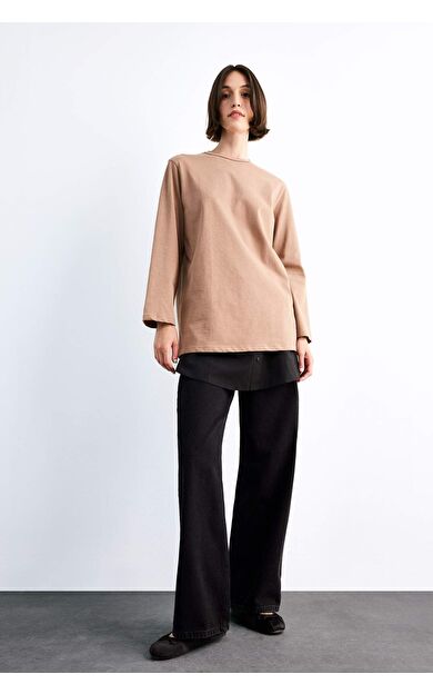 DeFacto Relax Fit Yarı Elastik Bantlı Bel Poplin Tesettür Kapatıcı Parça