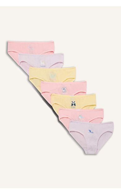Kız Çocuk Hayvan Desenli 7'li Alt İçlik