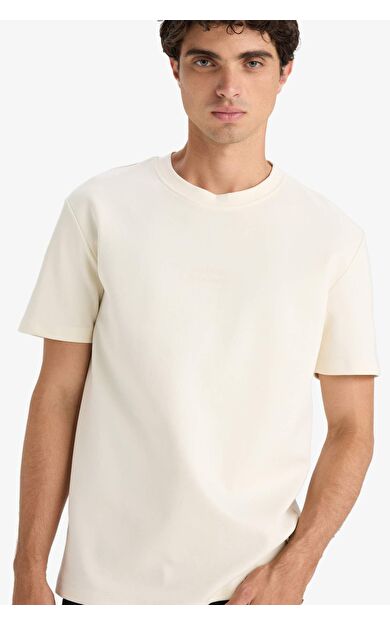 DeFacto Regular Fit Bisiklet Yaka Baskılı Kısa Kollu Kısa Kollu Tişört F8589AX25HSER235