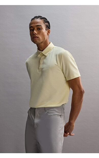 DeFactoFit Standart Fit Polo Yaka Basic Düz Sporcu Dokuma Kısa Kollu Tişört