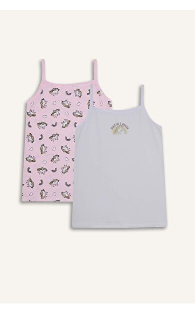 Kız Çocuk Hayvan Desenli 2'li Atlet