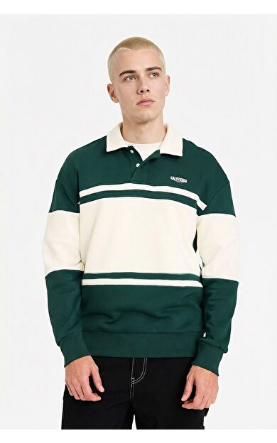 DeFacto Boxy Fit Polo Yaka Sweatshirt