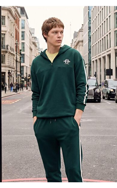 Boxy Fit Kapüşonlu Baskılı Sweatshirt